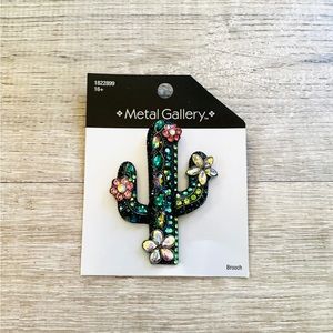Rhinestone Cactus Pin